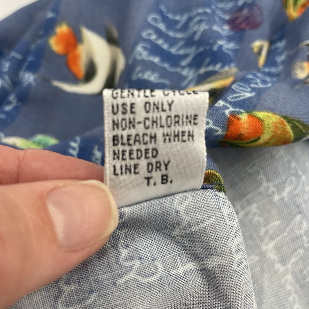 Vintage Pierre Cardin Rayon Button Up Tropical Fish Shirt XXL Lightweight NWT - Picture 8 of 14